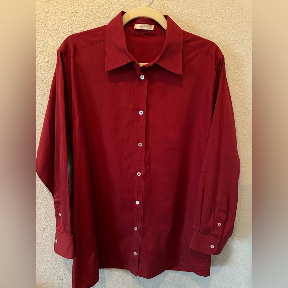 The Row Red Button-Up Shirt